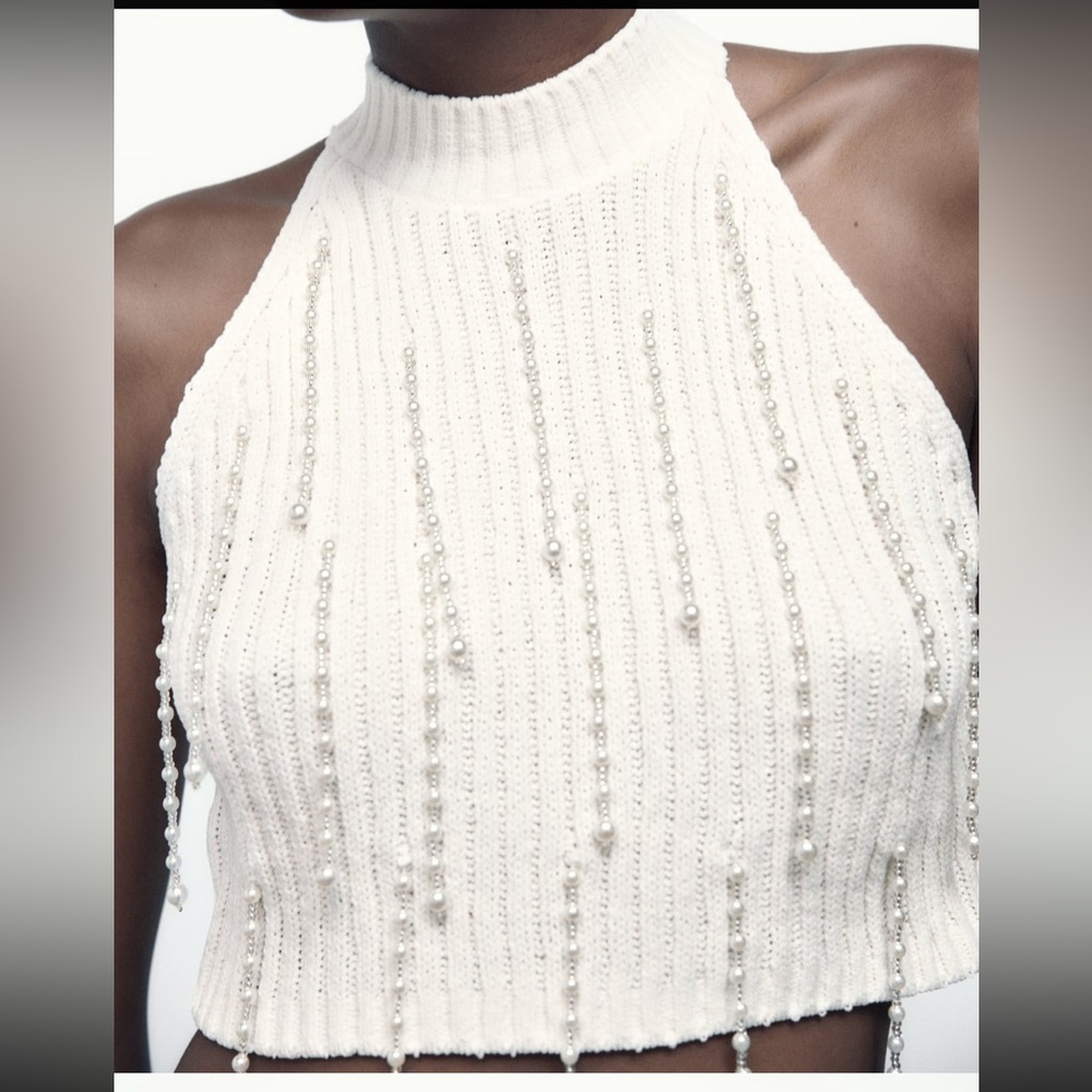 ZARA PEARL CHENILLE TOP
